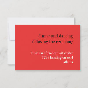 Invitación Tipografía roja negra de pasión recinto de recepci