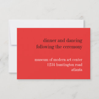 Invitación Tipografía roja negra de pasión recinto de recepci