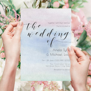 Invitación ©Tipografía romántica pastel acuarela boda l