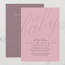 Tipografía rosa Dusky Revelación de género de Baby