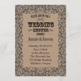 Invitación tipografía rústica boda campestre occidental