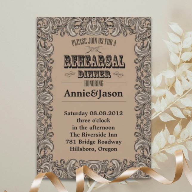 Invitación tipografía rústica boda campestre western (rustic typography western country wedding invitation)
