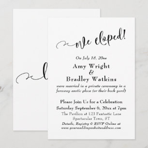 Invitación Tipografía Sencilla y Bonita Celebración de Fuga