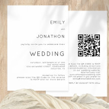 Tipografía simple Código QR Cualquier Boda de colo