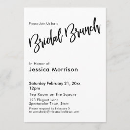 Invitación Tipografía simple de brunch negro y blanco