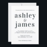 Invitación Tipografía simple de Moda Boda blanco negro<br><div class="desc">La invitación a las bodas, sencilla y de moda, presenta una tipografía elegante, moderna y de color negro sobre un fondo blanco. Simplemente agregue los detalles de su boda. Diseñado exclusivamente para usted por Happy Dolphin Studio. Si necesita ayuda o productos coincidentes, póngase en contacto con nosotros en happydolphinstudio@outlook.com. ¡Estamos...</div>
