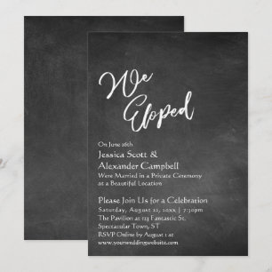 Invitación Tipografía simple de Nos Fugamos en Pizarra