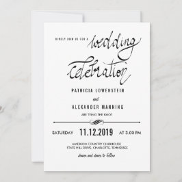 Invitación Tipografía simple elegante de la celebración de la
