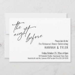 Invitación Tipografía Simple La Noche Antes Contemporánea