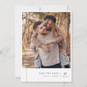Invitación Tipografía Simple Romántica Foto Boda