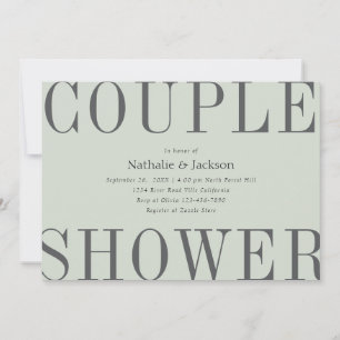 Invitación Tipografía simple Sage Green Couple Shower Bridal