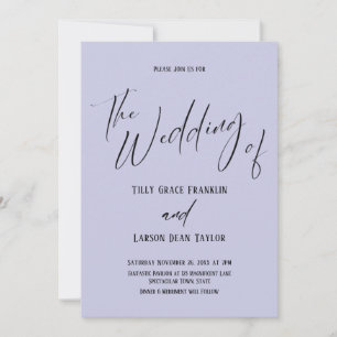 Invitación Tipografía Simple Simple La Boda de Lavanda
