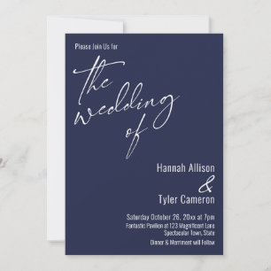 Invitación Tipografía Simple y Elegante El Casamiento de Azul