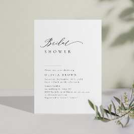 Invitación Tipografía simplemente elegante para ducha de novi