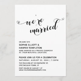 Invitación Tipografía Solo Recepción Corazones Casados