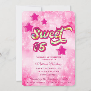 Invitación Tipografía superestrella moderna de Guay rosa