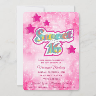 Invitación Tipografía superestrella moderna de Guay rosa