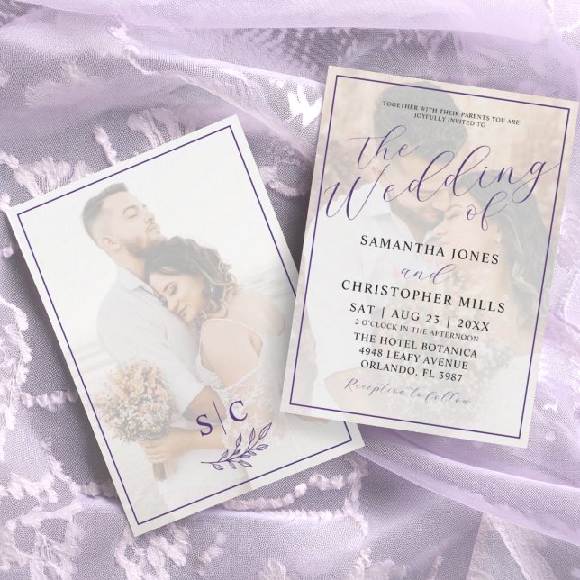 Invitación Tipografía Superpuesta de Foto Simple para Boda (Subido por el creador)