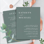 Invitación Tipografía Verde Moderna De Sage En Un Boda<br><div class="desc">Magnífica Tipografía Moderna Verde En Una Simple Tarjeta De Invitación A La Boda. Celebra tu día especial con esta elegante y hermosa tarjeta de invitación a la boda para embellecer tu ocasión especial. Todos los textos están preorganizados para que puedas personalizarlos fácil y rápidamente con tus propios detalles. Si necesita...</div>