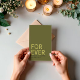 Invitación Tipografía verde oliva moderna | Negrita hacia atr