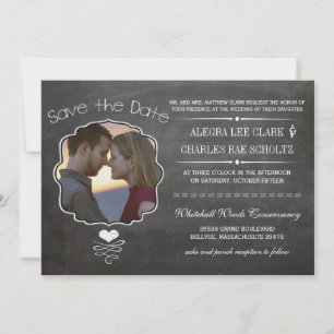 Invitación Tipografía victoriana moderna de Chalkboard