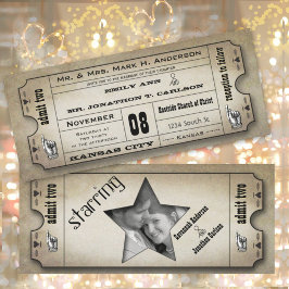 Invitación Tipografía Vintage de Hollywood Antiguo Entrada Bo