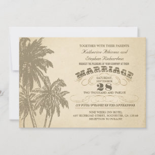 invitación tipográfica del boda de la palmera del