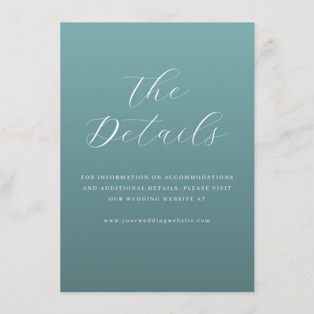 Invitación Tipográfica Elegante Verde Azulado (Anverso)