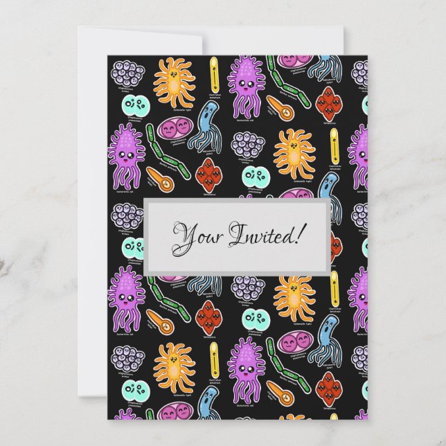 Invitación Tipos De Bacterias (Anverso)