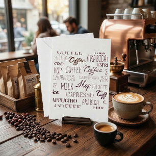 Invitación Tipos de Bebidas de Café