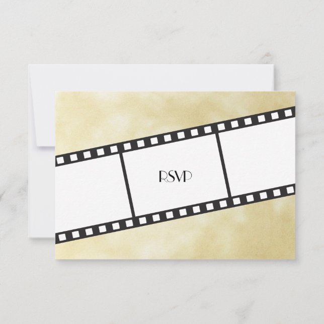 Invitación Tira de película de cine respuesta de RSVP de invi (Reverso)