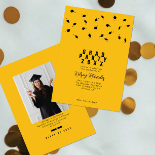 Invitación Tirada de Gorra de Graduación Fiesta de Graduación