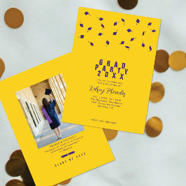 Invitación Tirada de Gorra de Graduación Fiesta de Graduados 