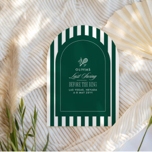 Invitación Tirada final a rayas verdes y blancas antes del an