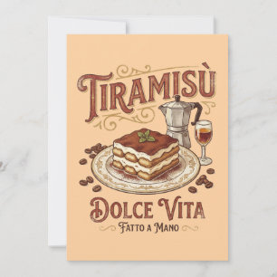 Invitación Tiramisú Dolce Vita Postre Italiano