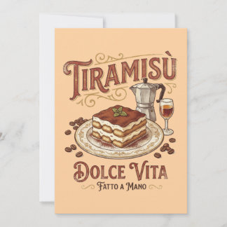 Invitación Tiramisú Dolce Vita Postre Italiano 