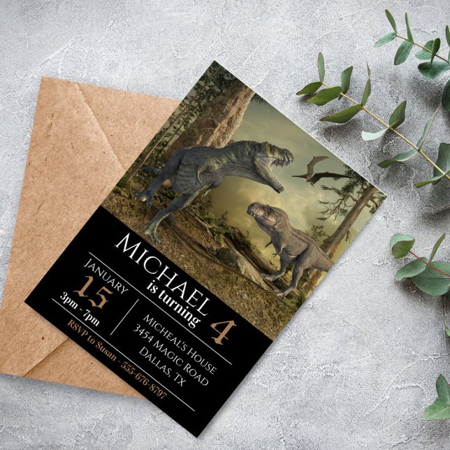 Invitación Tirannosaurus T-Rex Dinosaur Birday Party (Subido por el creador)