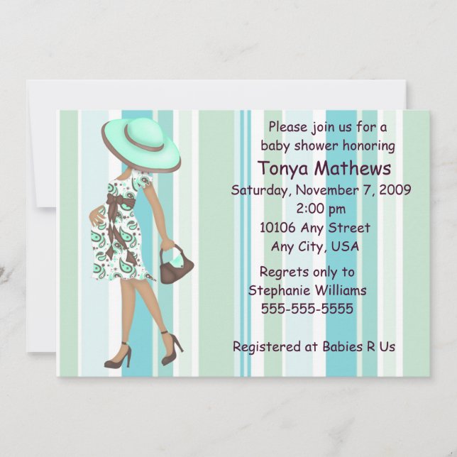 Invitación Tiras Baby Shower Invitation (AA) (Anverso)