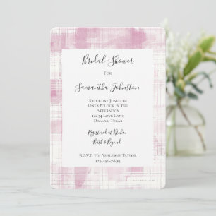 Invitación Tiras blancas rosadas en la ducha de la novia