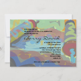 Invitación Tiras de bar de TORAH PINTADAS en Mitzvah