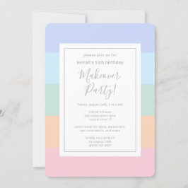 Invitación Tiras de bloque de color Pastel Fiesta de cambio d
