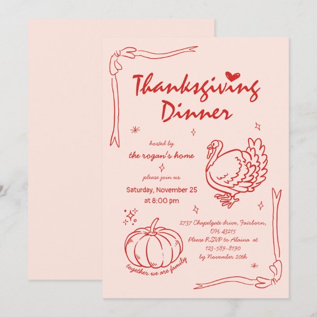 Invitación Tiras de caza de la mano de la calabaza de la cala (Anverso / Reverso)