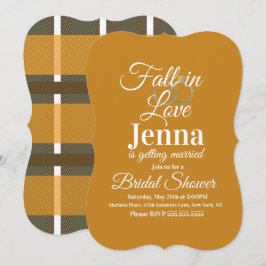 Invitación Tiras modernas de cuadros de otoño para ducha de n