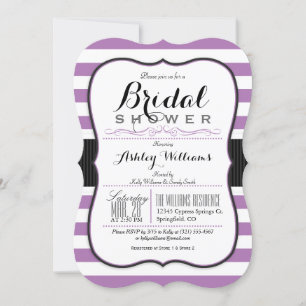Invitación Tiras moradas de lavanda; ducha de novia elegante