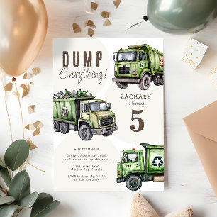 Invitación ¡Tiren Todo! Cumpleaños 5 del Camión de Basura