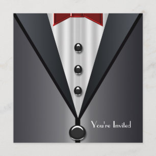 Invitación Tiro negro de esmoquin evento formal Fiesta de los