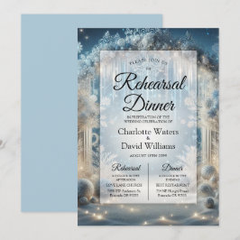 Invitación Tiros de nieve ensayo de bosque de Cena