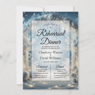 Invitación Tiros de nieve ensayo de bosque de Cena