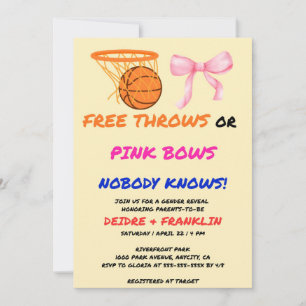 Invitación Tiros Libres o Lazos Rosados Fiesta de Revelación 