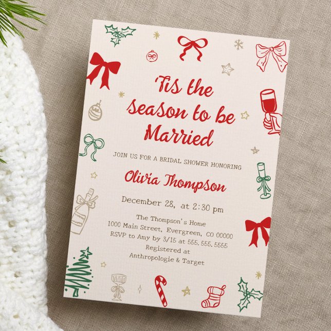 Invitación Tis the Season Christmas Bridal Shower  (Subido por el creador)